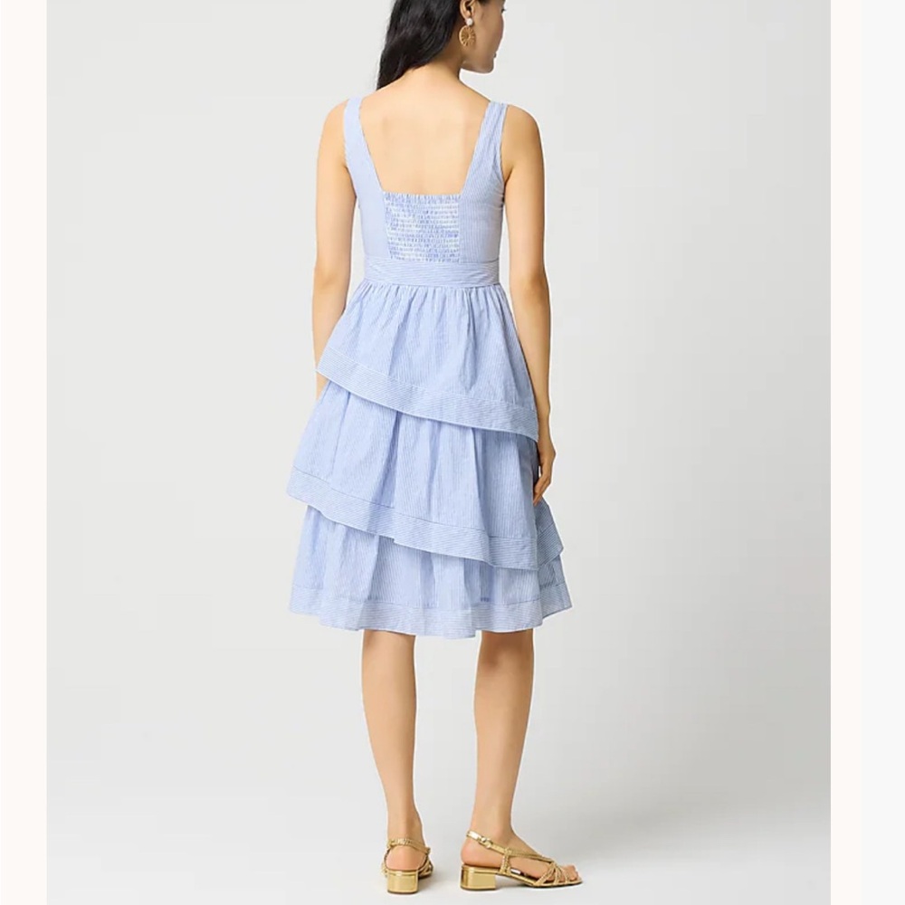 NWT J Crew Blue and White Striped Dress - Picture 5 of 13